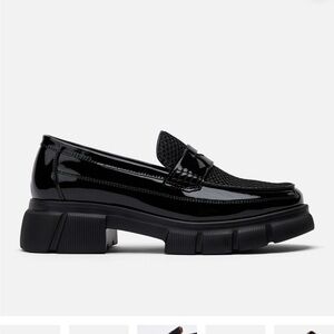 Marc Nolan Ms Calum Black Patent Leather Penny Loafers